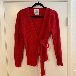 Urban Outfitters Red Women's Sweater with Tie Front